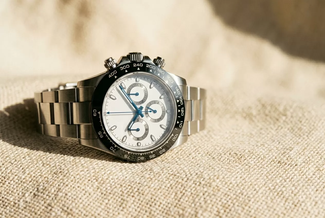 Luxury chronograph wristwatch — the kind of piece you lock with us